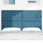 vidaXL Testiera vitaXL con Bottone di Cristallo Blu Scuro in Velluto, 160 cm