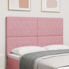 vidaXL Testiera rosa in velluto con bottoni di cristallo, 160 cm