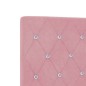 vidaXL Testiera rosa in velluto con bottoni di cristallo, 160 cm