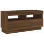 Set Mobili TV 3pz con Luci LED Rovere Marrone Legno Multistrato Set Mobili TV 3pz con Luci LED Rovere Marrone Legno Multistrato