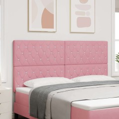 vidaXL Testiera vitaXL con bottoni a cristallo rosa, 180 cm in velluto
