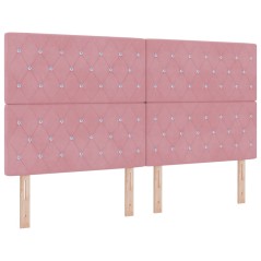vidaXL Testiera vitaXL con bottoni a cristallo rosa, 180 cm in velluto