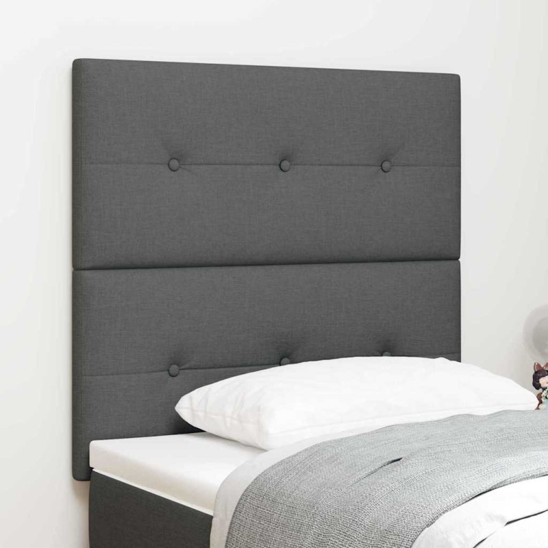 Testiera vidaXL con bottoni imbottita grigia scura 80 cm in tessuto