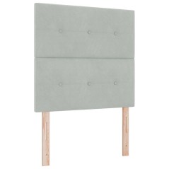 Testiera vidaXL imbottita con bottoni Grigio chiaro 80 cm in Velluto