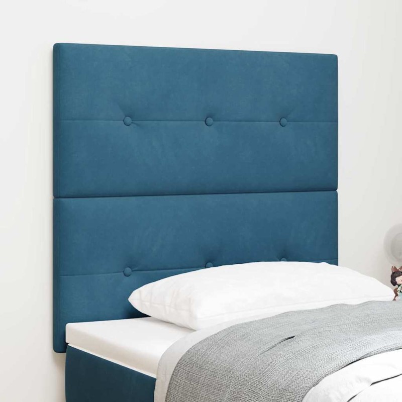 Testiera vidaXL Bottoni Imbottiti Blu Scuro 80 cm Velluto