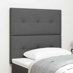 testiera vidaXL con bottoni imbottita grigia scura 90 cm in tessuto