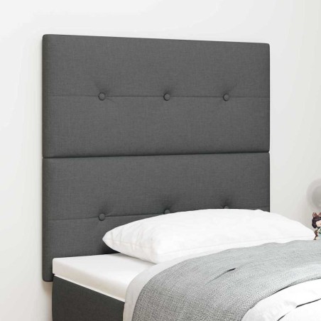 testiera vidaXL con bottoni imbottita grigia scura 90 cm in tessuto