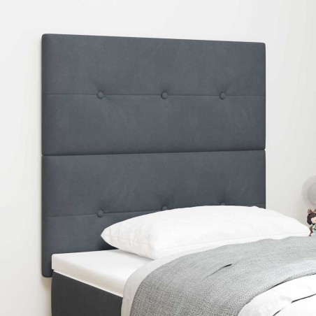 Testiera vidaXL Bottoni Imbottiti Grigio Scuro 90 cm Velluto
