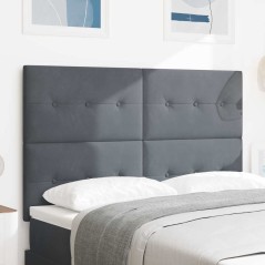Testiera vidaXL con bottoni imbottiti grigio scuro 140 cm in velluto