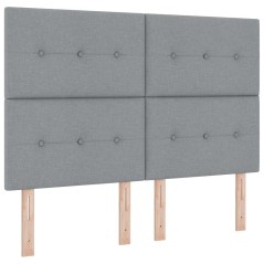 Testiera vidaXL Button Tufted Grigio chiaro 160 cm Tessuto