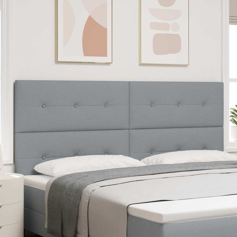 Testiera vidaXL Button Tufted Grigio chiaro 200 cm Tessuto