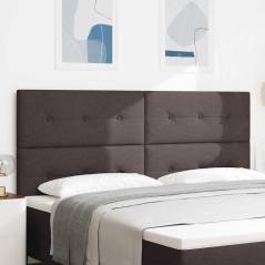 testiera vidaXL con bottoni, color marrone scuro, 200 cm in tessuto