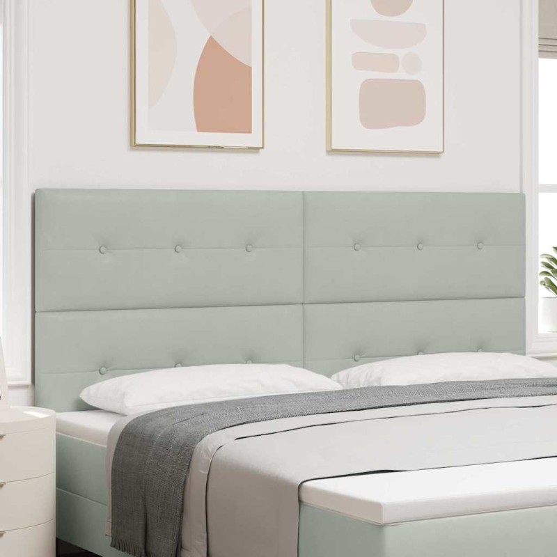 vidaXL Testiera trapuntata a bottoni grigio chiaro 200 cm velluto