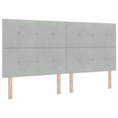 vidaXL Testiera trapuntata a bottoni grigio chiaro 200 cm velluto
