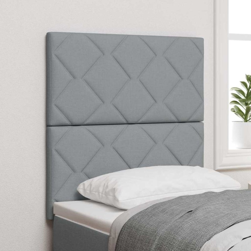 vidaXL Testiera Argille con testiera Grigio chiaro 80 cm Poliestere, Legno