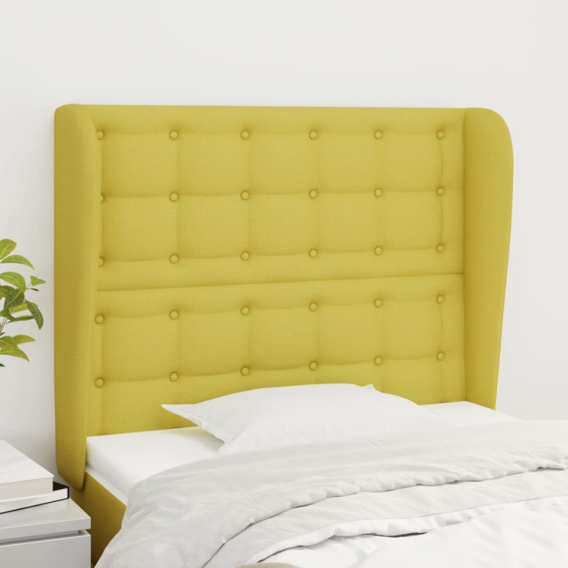 Testiera ad Orecchio Verde 83x23x118/128 cm in Tessuto Testiera ad Orecchio Verde 83x23x118/128 cm in Tessuto