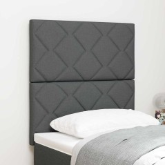 vidaXL Testiera grigia scura, design a blocchi di diamante, 80 cm, in tessuto