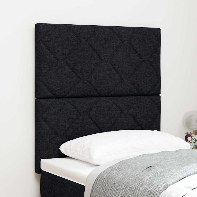 vidaXL Testiera nera con design a blocchi di diamante, 80 cm in tessuto