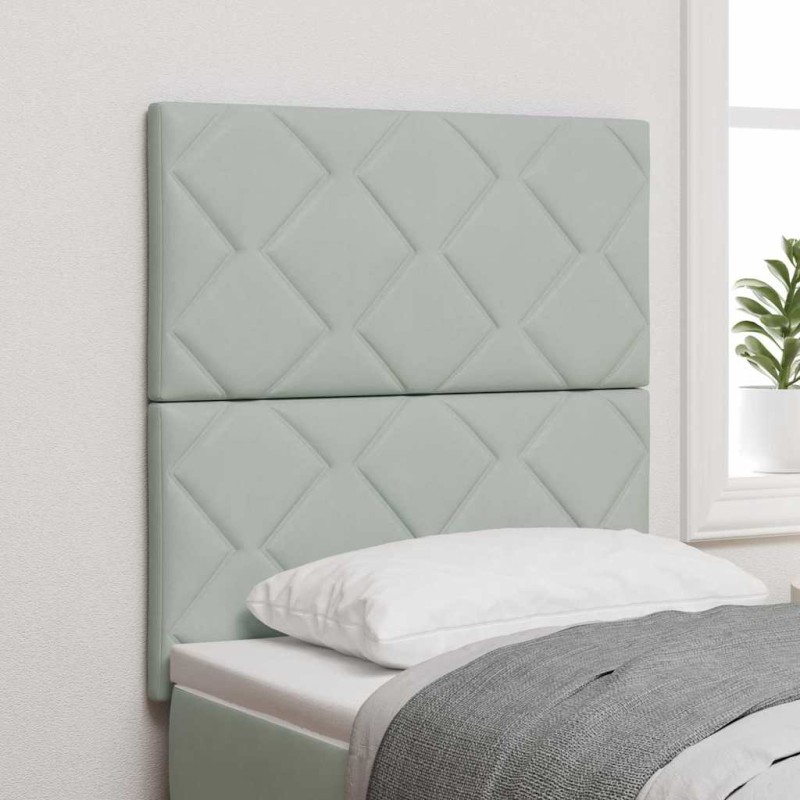 vidaXL Testiera in Velour Grigio Chiaro da 80 cm con Design a Blocchi Diamante