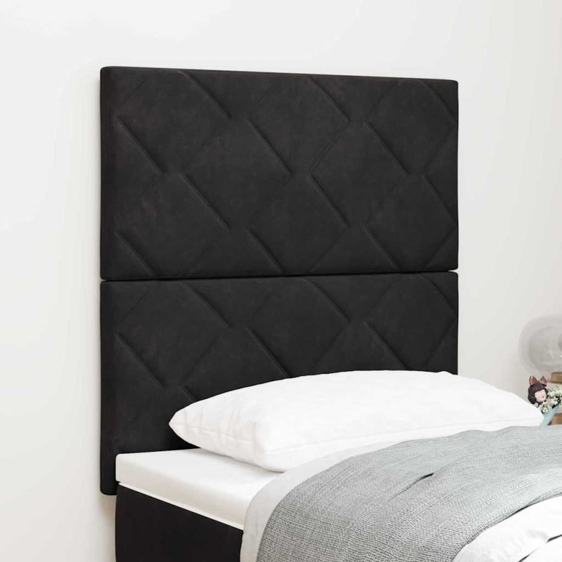 vidaXL Testiera in velluto nero con design a rombi, 80 cm vidaXL Testiera in velluto nero con design a rombi, 80 cm