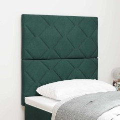 vidaXL Testiera in velluto verde scuro da 80 cm con blocchi a diamante di