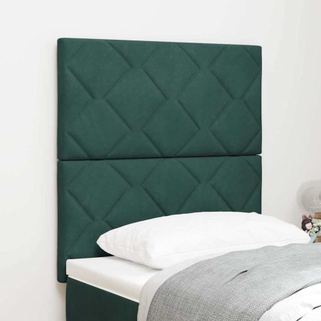 vidaXL Testiera in velluto verde scuro da 80 cm con blocchi a diamante di