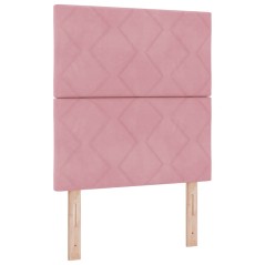 vidaXL Testiera in velluto rosa di - 80 cm con motivo a blocchi di diamante