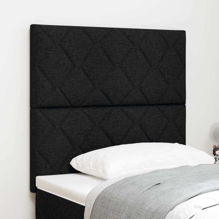 vidaXL Testiera nera, design a blocchi diamantati, 90 cm, tessuto