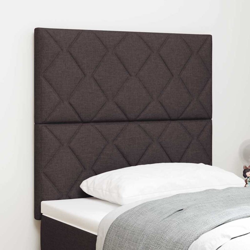 vidaXL Testiera a Diamante Marrone Scuro 90 cm in Tessuto