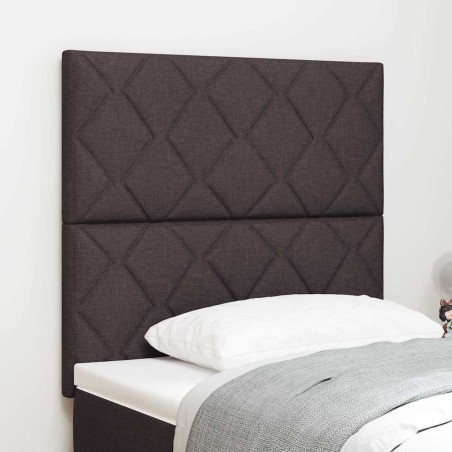 vidaXL Testiera a Diamante Marrone Scuro 90 cm in Tessuto