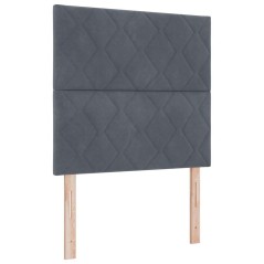 vidaXL Testiera in velluto da 90cm con design a blocchi diamante grigio scuro