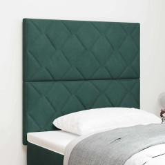 vidaXL Testiera in velluto verde scuro con design a blocchi di diamante, 90 cm