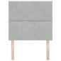 vidaXL Testiera in velluto grigio chiaro con design a blocchi diamante – 100 cm vidaXL Testiera in velluto grigio chiaro con design a blocchi diamante – 100 cm