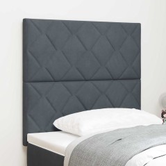 vidaXL Testiera con design a rombi in grigio scuro, 100 cm in velluto