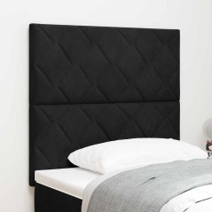 vidaXL Testiera in velluto nero con design a blocchi di diamante - 100 cm