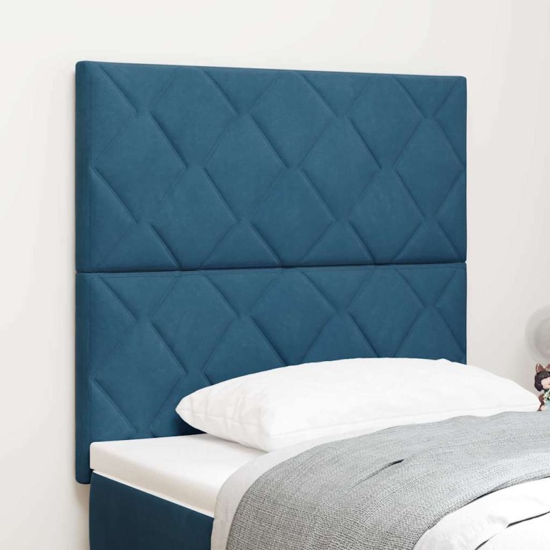 vidaXL Testiera a Blocchi di Diamante Blu Scuro 100 cm Velluto vidaXL Testiera a Blocchi di Diamante Blu Scuro 100 cm Velluto
