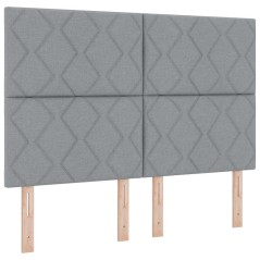 vidaXL Testiera a Blocchi Diamante in Tessuto Grigio Chiaro 140 cm