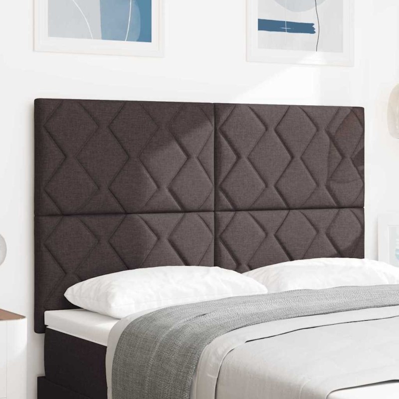 vidaXL Testiera Design a Blocchi di Diamante Marrone Scuro, 140 cm in Tessuto. vidaXL Testiera Design a Blocchi di Diamante Marrone Scuro, 140 cm in Tessuto.
