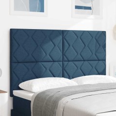 vidaXL Testiera design a blocchi di diamante blu, 140 cm, in tessuto