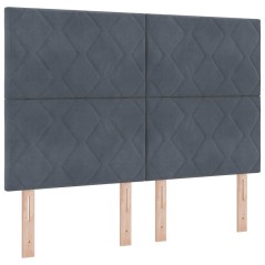 vidaXL Testiera design a rombi - Grigio scuro 140 cm in velluto