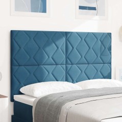 vidaXL Testiera in velluto blu scuro design a rombi - 140cm