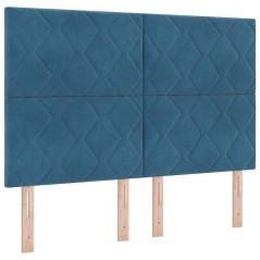 vidaXL Testiera in velluto blu scuro design a rombi - 140cm