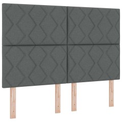 vidaXL Testiera vitaXL Design a Diamante Grigio Scuro 160 cm Tessuto