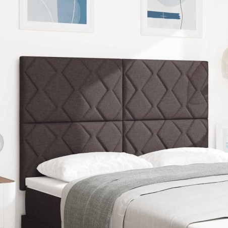 vidaXL Testiera marrone scuro con design a blocchi di diamante da 160 cm in tessuto