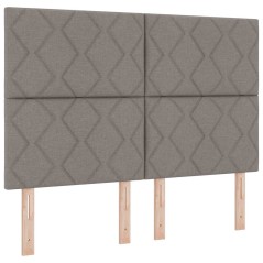 vidaXL Testiera in tessuto con design a blocchi di diamante, Taupe 160 cm