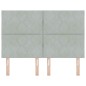 vidaXL Testiera con design a blocchi diamante in grigio chiaro, 160 cm, in velluto