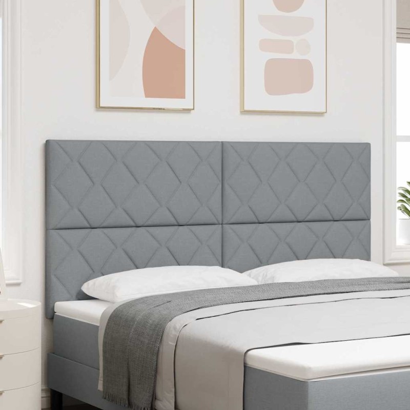vidaXL Testiera Grigia Chiara con Design a Blocchi di Diamante 180 cm in Tessuto vidaXL Testiera Grigia Chiara con Design a Blocchi di Diamante 180 cm in Tessuto