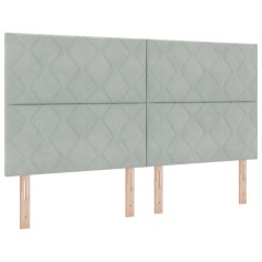 vidaXL Testiera con design a blocchi di diamante – 180 cm in velluto grigio chiaro