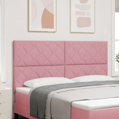 vidaXL Testiera in velluto rosa con design a rombi, 180 cm