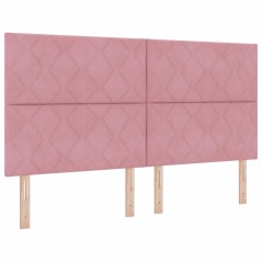vidaXL Testiera in velluto rosa con design a rombi, 180 cm